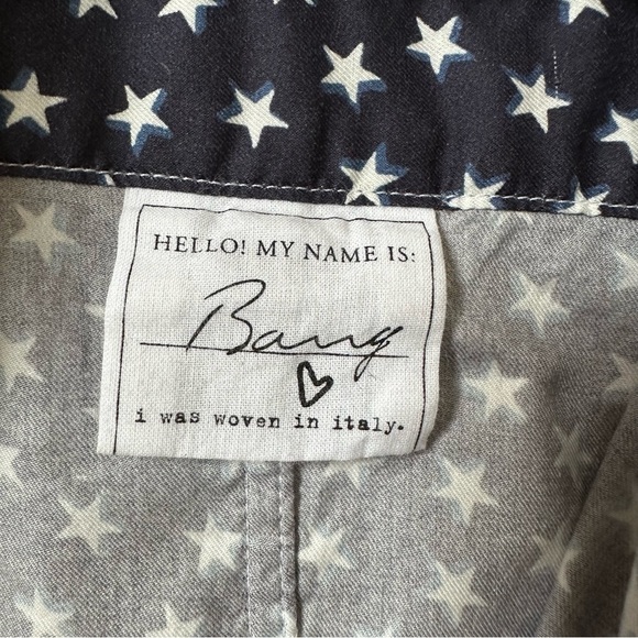 Frank & Eileen Barry  Brushed Cotton Button Up In Navy Stars Size L - Picture 8 of 10